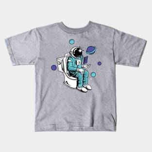 Poopin Space Astronaut Color Funny Space Gift Kids T-Shirt